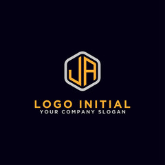 Inspiring logo designs for companies from the initial letters JA-Vector logo icon