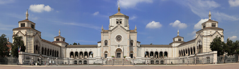 monumental cemetery in milan city in italy 