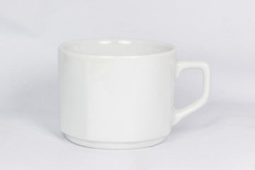a white cup. On a white background.