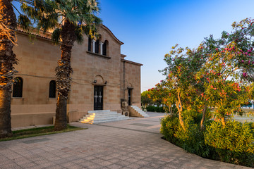 Naklejka premium Saint Nectarios Orthodox Church in Faliraki, Greece, Rhodos Island