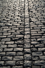 cobblestone on the pavement