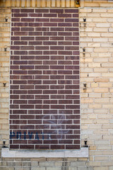 background of bricks and window