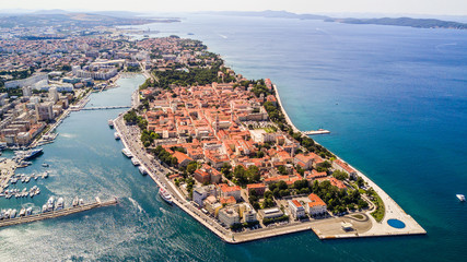 Aerial view of the old city Zadar in Croatia - obrazy, fototapety, plakaty