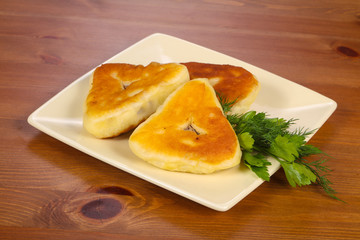 Homemade Pie with meat and onion