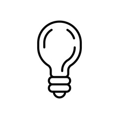 Light bulb linear vector icon. Symbol of idea. Thinking.