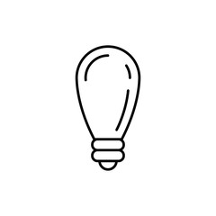 Light bulb linear vector icon. Symbol of idea. Thinking.