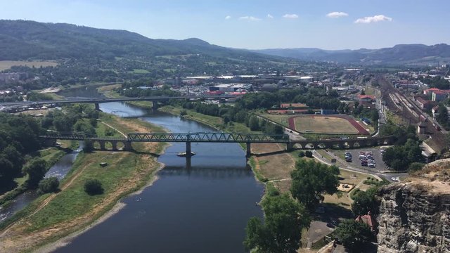 Panorama of the city of Decin in the Czech Republic
