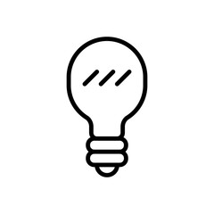 Light bulb linear vector icon. Symbol of idea. Thinking.
