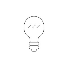 Light bulb linear vector icon. Symbol of idea. Thinking.