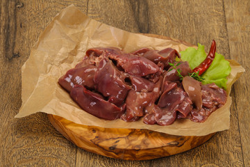 Raw chicken liver ready for cooking