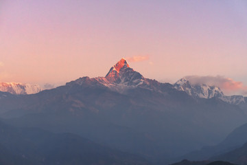mountain peak in golden hour