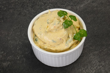 Hummus snack with olive oil