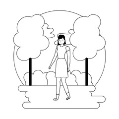 Isolated avatar woman vector design