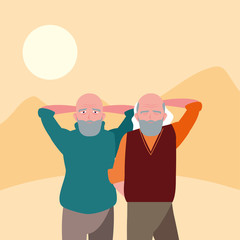happy grandparents day flat design