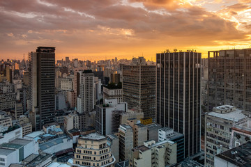 Obraz premium Sao Paulo city skyline sunset, Brazil.