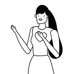 Isolated avatar woman vector design