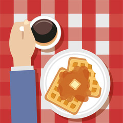 breakfast cooking icons flat design
