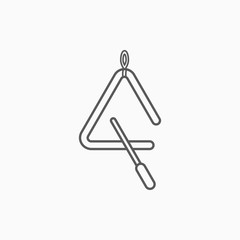 triangle instrument icon, music vector