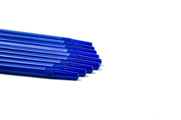 Blues ballpoints pen isolated on white background