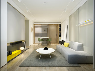 3d render of modern living room