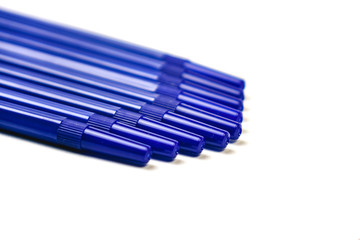 Blues ballpoints pen isolated on white background