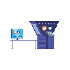 industrial production machine with computer display