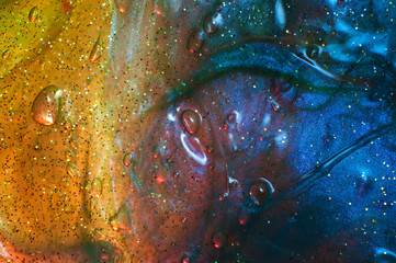 Liquid art gel gradient background with glitter