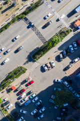 Aerial view of Ulaanbaatar, the capital of Mongolia, circa June 2019