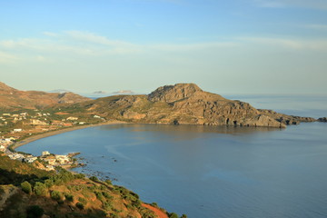 Fototapeta premium Crete island, beautiful beach and fishing village Plakias. Greece