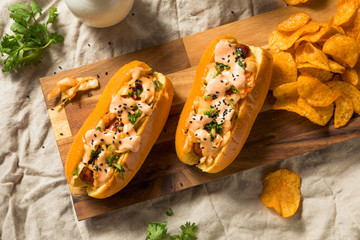 Homemade Korean Kimchi Hot Dogs