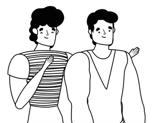 Isolated avatar men vector design