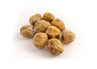 dried sweet honey dates on white background