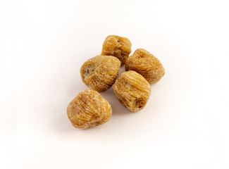 dried sweet honey dates on white background
