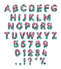 Paper cut letter. Fluid typeface, texture style papercut.