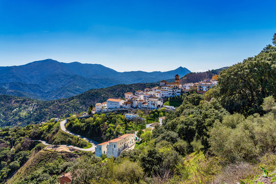 White Andalusian village, pueblo blanco Algatocin. Province of Malaga, Spain