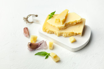 Hard cheese-Parmesan. Garlic and mint. Traditional Italian dish