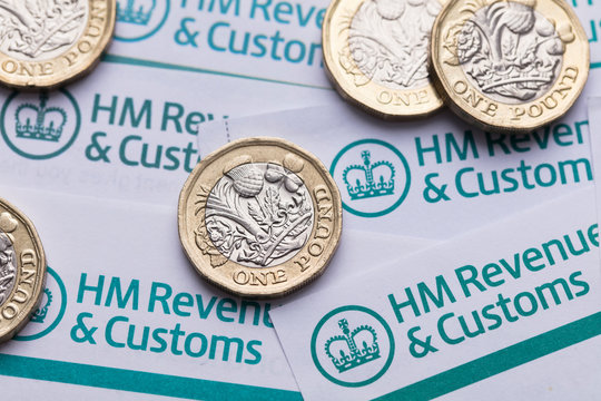 LONDON, UK - January 24th 2019: HMRC, Her Majesty's Revenue and Customs tax return paperwork.