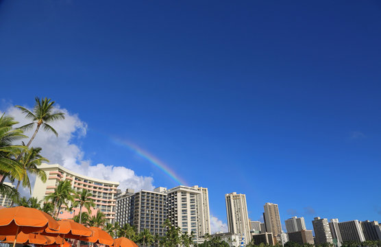 Rainbow Over Honolulu, Oahu, Hawaii