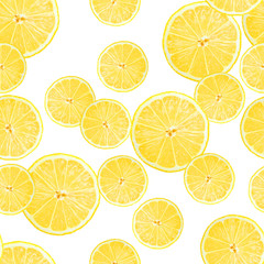 Fototapeta premium lemon sliсes texture pattern isolated