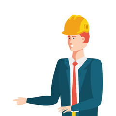 elegant engineer worker with helmet