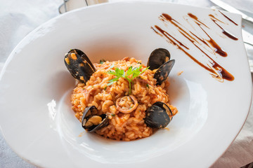 Seafood Risotto dish.