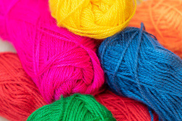 wool in various colors for fabric and crafts at home or at school