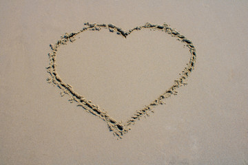 Perfect heart in the sand