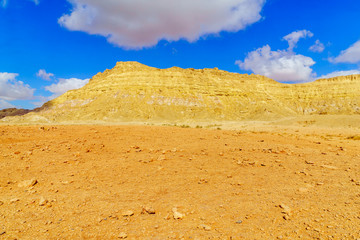 Fototapeta na wymiar Cliffs of mount Ardon, part of Makhtesh (crater) Ramon
