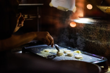 Chef preparing food in kitchen