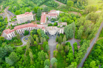 The ruins of the old Soviet sanatorium Medea, whose architecture which is basically a synthesis of Stalinist period classical style and of Georgian ethnic decor with Gothic and Roman features.