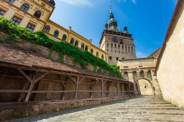 Obraz premium Sighisoara medieval city in Romania, view of tower