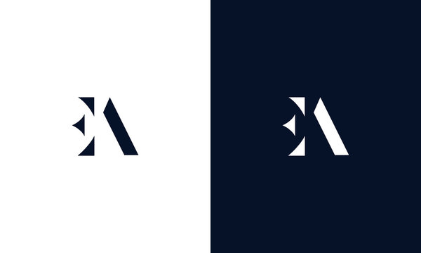 Abstract letter EA logo. This logo icon incorporate with abstract shape in the creative way.