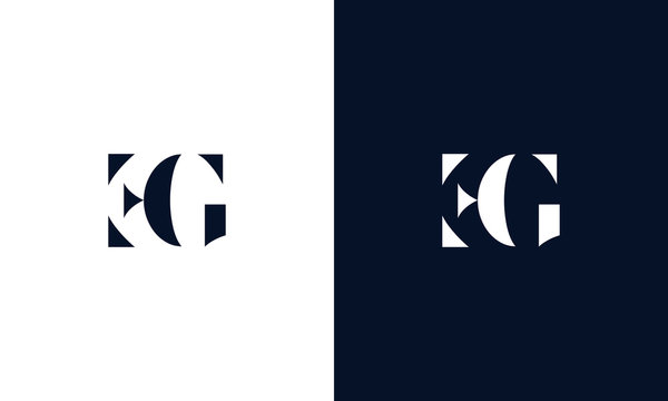 Abstract letter EG logo. This logo icon incorporate with abstract shape in the creative way.