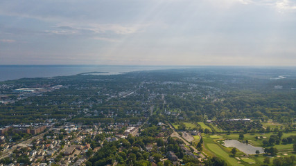 Aerial Drone Staten Island Verrazano Bridge Brooklyn
